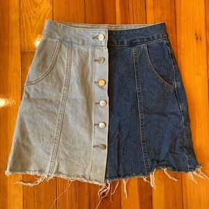 Denim Two Tone SHEIN Skirt